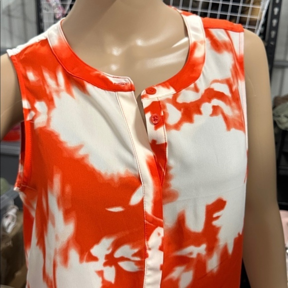 Simply Vera Vera Wang sleeveless orange and White Tank Top